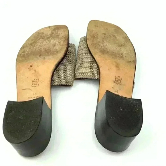 Talbots womens sandals 11 taupe 80s 90s vintage square toe slides coastal granny - Picture 7 of 13